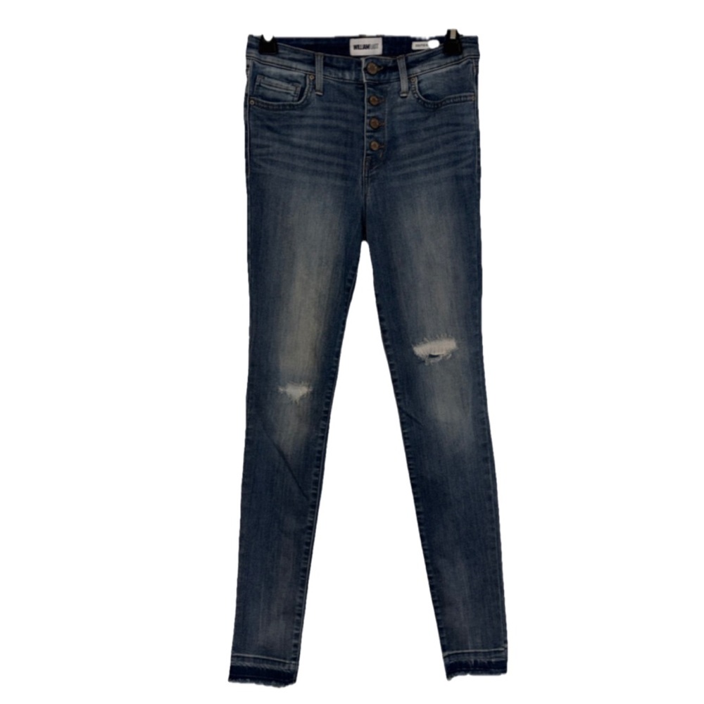 William Rast Sculpted Highrise Distressed Skinny Jeans